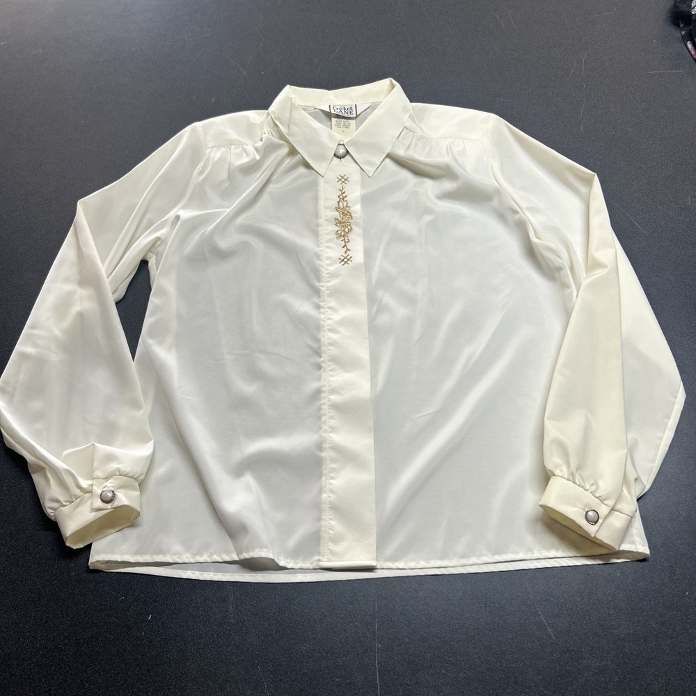 VTG Cricket Lane Pleated Blouse Size 16 Silky Soft Career Dressy Old Money